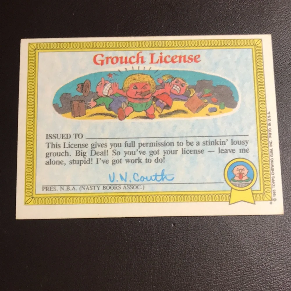Garbage Pail Kids Ailin' Al trading card